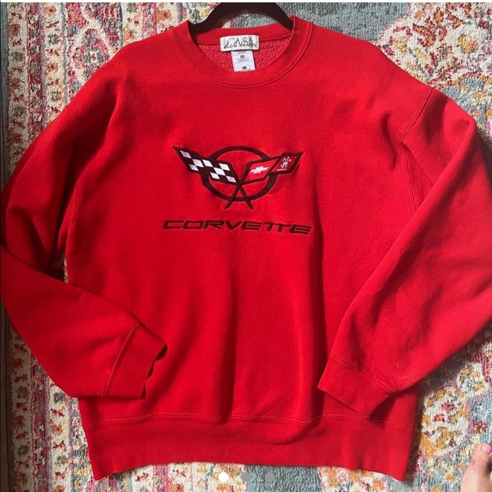 Red corvette crew neck